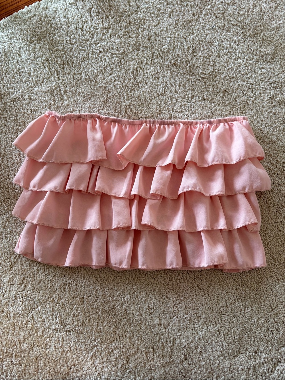 SHEIN Soft Pink Tiered Ruffle Mini Top - Picture 2 of 3